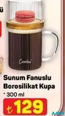 SUNUM FANUSLU BOROSİLİKAT KUPA 300 ML